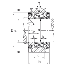 FAG直立式轴承座 BND3048-Z-T-BF-S, 非剖分，用于带圆柱孔的调心滚子轴承，Taconite 密封，脂润滑