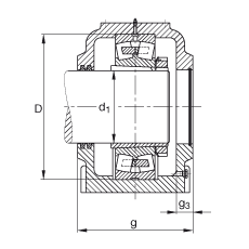 FAG直立式轴承座 SD540-N-FZ-AF-L + 22240-B-K-MB, 剖分，用于带锥孔和紧定套的调心滚子轴承，毛毡密封，脂润滑