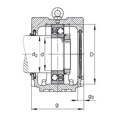 FAG直立式轴承座 SNV215-L + 1320-M + DHV320, 根据 DIN 738/DIN739 标准的主要尺寸，剖分，带圆柱孔和紧定套的自调心球轴承，V型圈密封，脂和油润滑