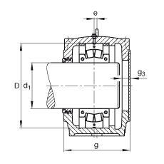 FAG直立式轴承座 SD3134-H-TS-A-L + 231SM150-MA, 剖分的调心滚子轴承，迷宫密封，脂润滑