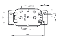 FAG直立式轴承座 SD3160-H-TS-BF-L + 23160-B-K-MB, 剖分，用于带锥孔和紧定套的调心滚子轴承，迷宫密封，脂润滑