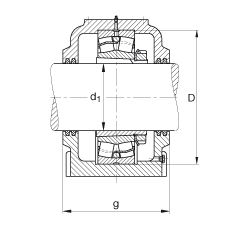 FAG直立式轴承座 SD536-N-FZ-BL-L + 22236-E1-K, 剖分，用于带锥孔和紧定套的调心滚子轴承，毛毡密封，脂润滑