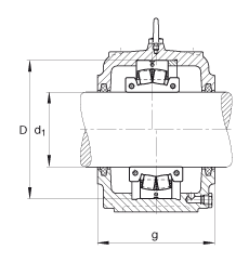 FAG直立式轴承座 S3036-H-N-FZ-AB-L + 230SM160-MA, 剖分的调心滚子轴承，毛毡密封，脂润滑