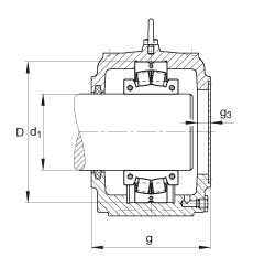 FAG直立式轴承座 S3092-H-N-FZ-AF-L + 230SM430-MA, 剖分的调心滚子轴承，毛毡密封，脂润滑