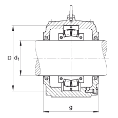 FAG直立式轴承座 S3068-H-N-FZ-BF-L + 230SM320-MA, 剖分的调心滚子轴承，毛毡密封，脂润滑