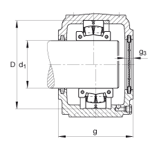 FAG直立式轴承座 S3024-H-N-FZ-AB-L + 230SM110-MA, 剖分的调心滚子轴承，毛毡密封，脂润滑