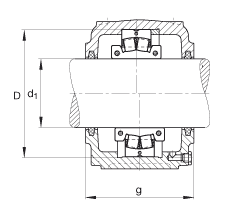 FAG直立式轴承座 S3024-H-N-FZ-AB-L + 230SM110-MA, 剖分的调心滚子轴承，毛毡密封，脂润滑