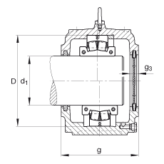 FAG直立式轴承座 S3036-H-N-FZ-AB-L + 230SM160-MA, 剖分的调心滚子轴承，毛毡密封，脂润滑