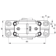 FAG直立式轴承座 SD548-N-FZ-BL-L + 222SM220-MA, 剖分的调心滚子轴承，毛毡密封，脂润滑